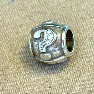🆕 Brighton Alpha Question Mark (?) bead Retired Silver with crystals NWOT